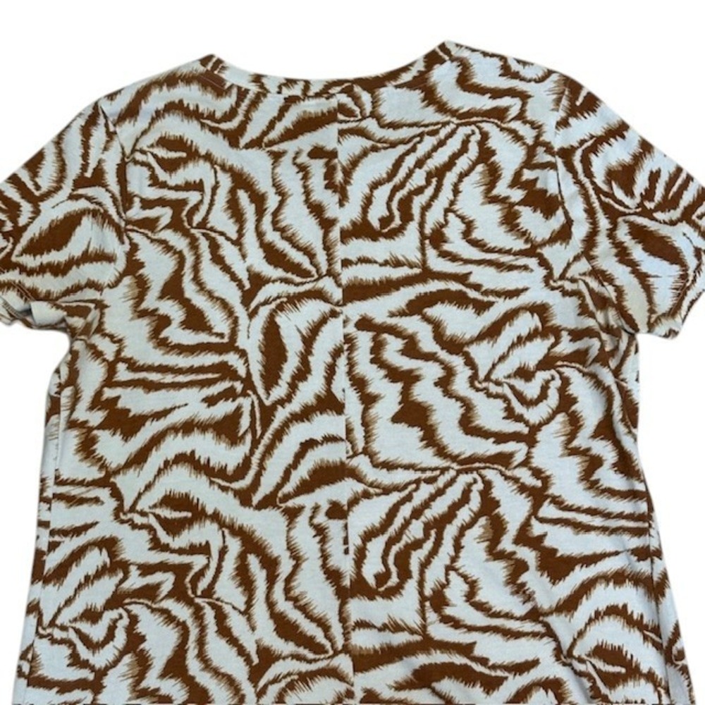 Nine West Midi Dress Brown Zebra Print Casual T-Shirt Dress‎ Large - Picture 8 of 12
